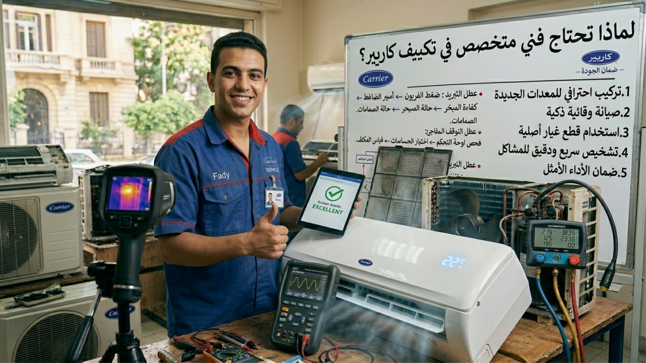 كيف يتم تشخيص عطل تكييف كاريير في مصر الجديدة بدقة قبل الإصلاح؟